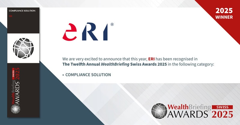 WealthBriefing Swiss Awards 2025 Banner - Compliance Solution - ERI