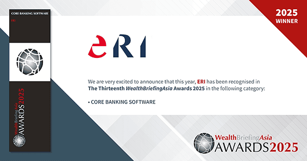 Illustration of the Best Core Banking Software Award with the ERI logo